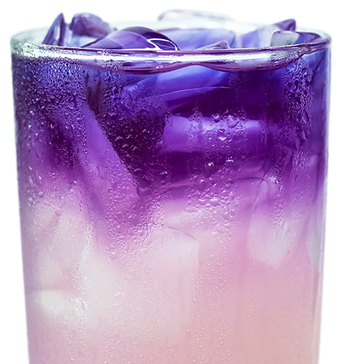 Closeup of fresh made Purple Haze juice