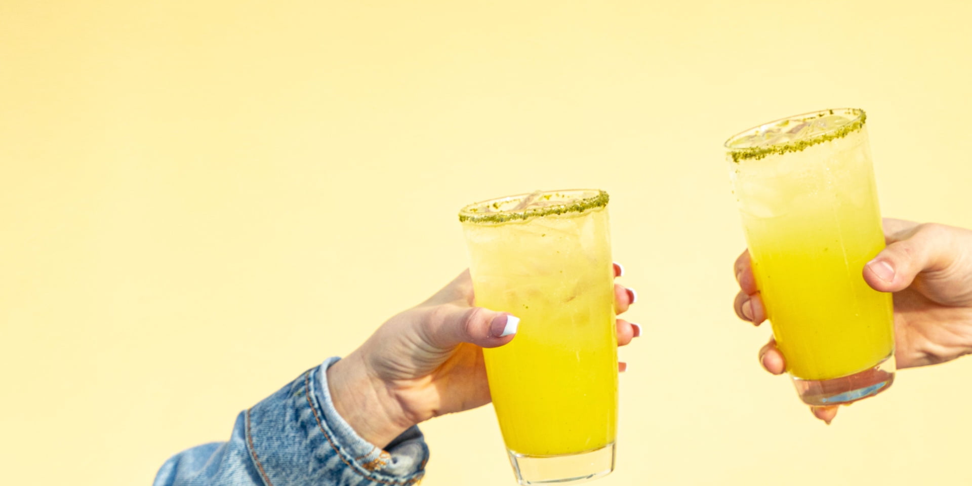 Fresh pressed pineapple, orange juice, coconut water, lime, agave and a mint crystal rim come together to add a sip of sunshine to your day