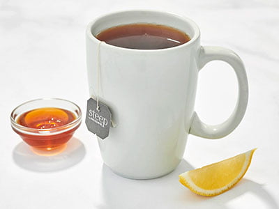 A selection of hot organic herbal teas.