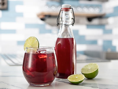 Camarena Tequila, pomegranate, fresh lime and agave nectar.
