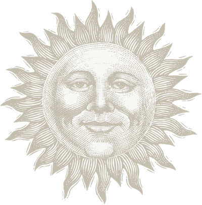 Sun Woodcut Graphic